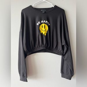 Cropped black sweater